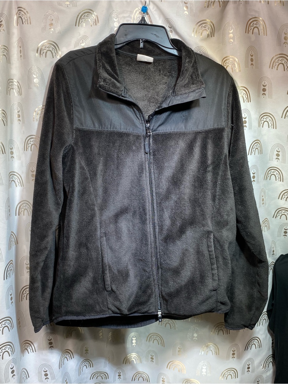 Danskin Black Full-Zip Teddy Jacket